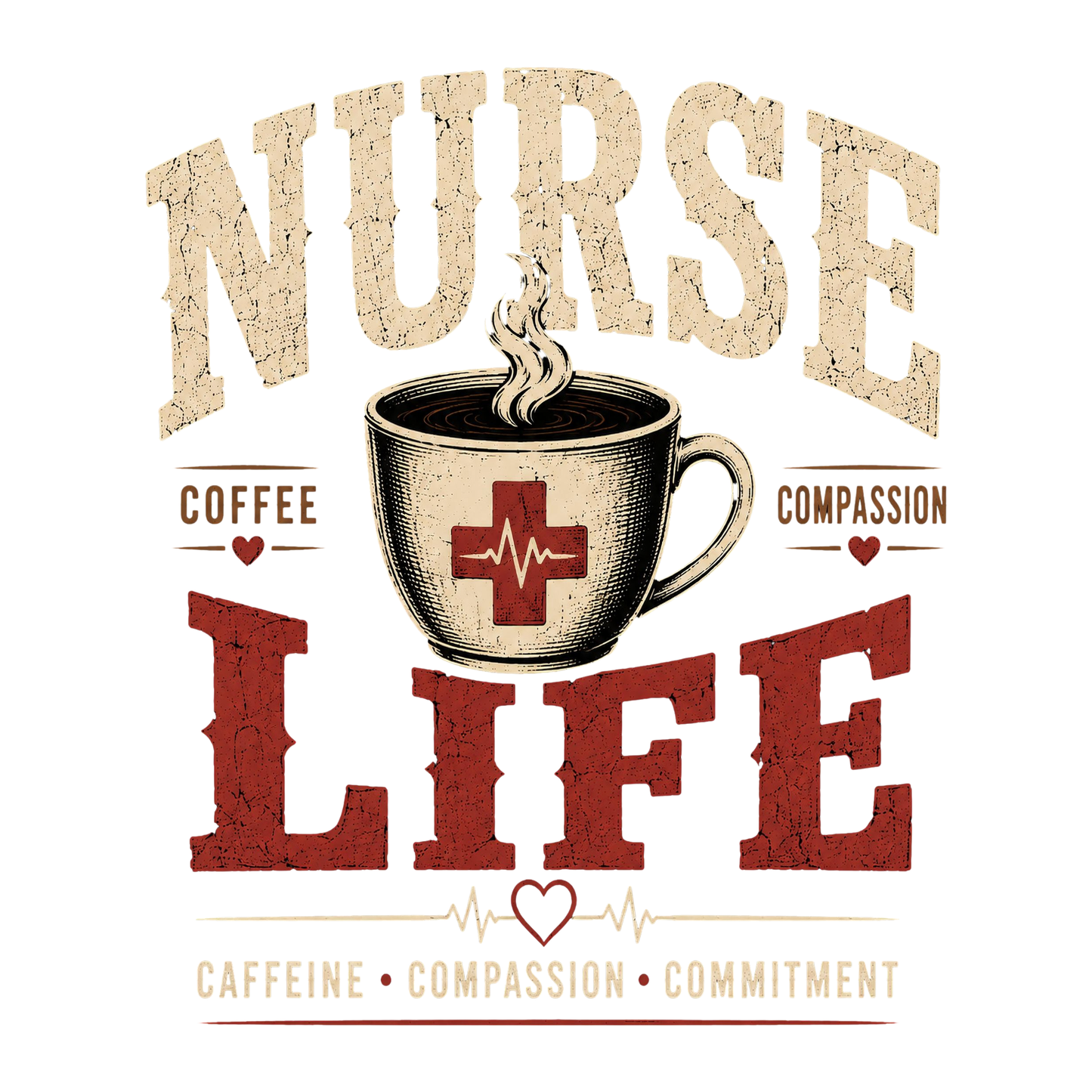 Nurse Life T-Shirt – Coffee and Compassion Graphic Tee for Nurses