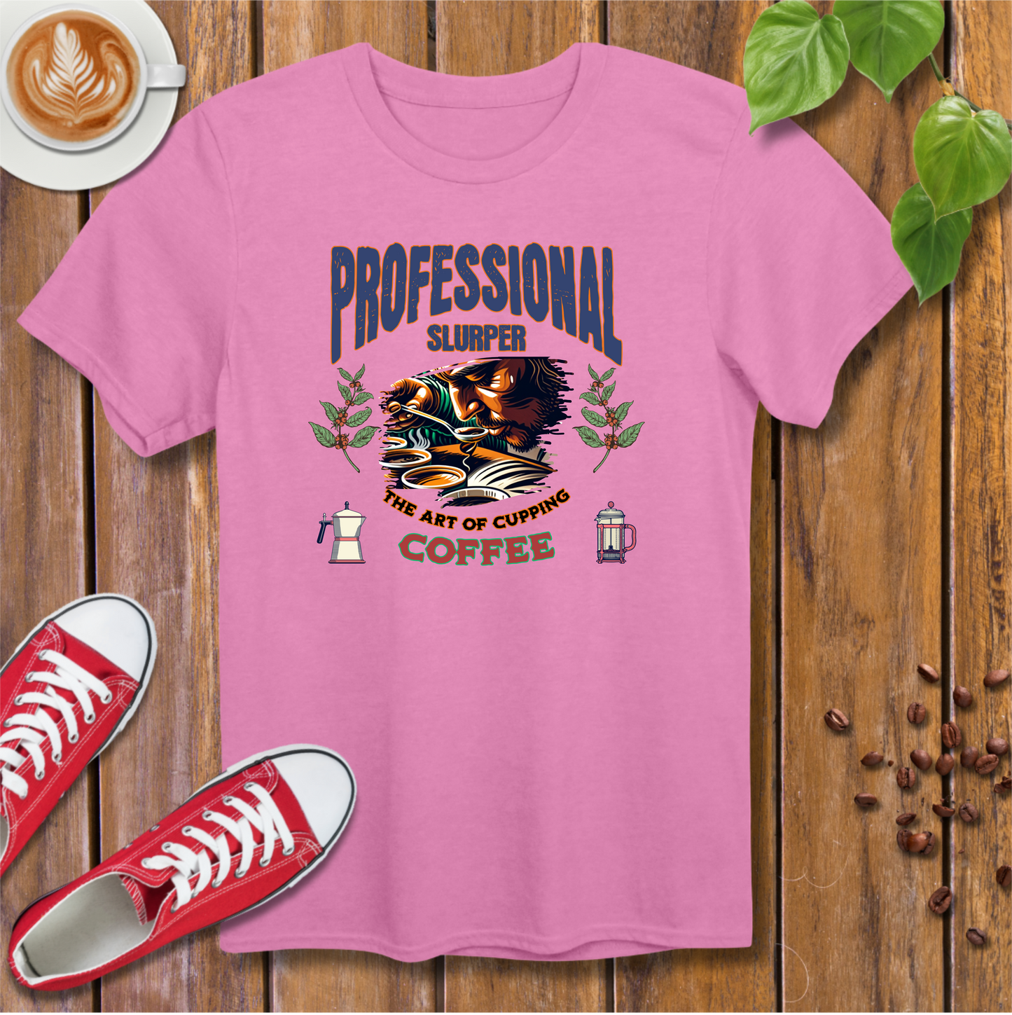 Coffee Cupping Enthusiasts Retro T-Shirt – Distressed Design for Coffee Lovers