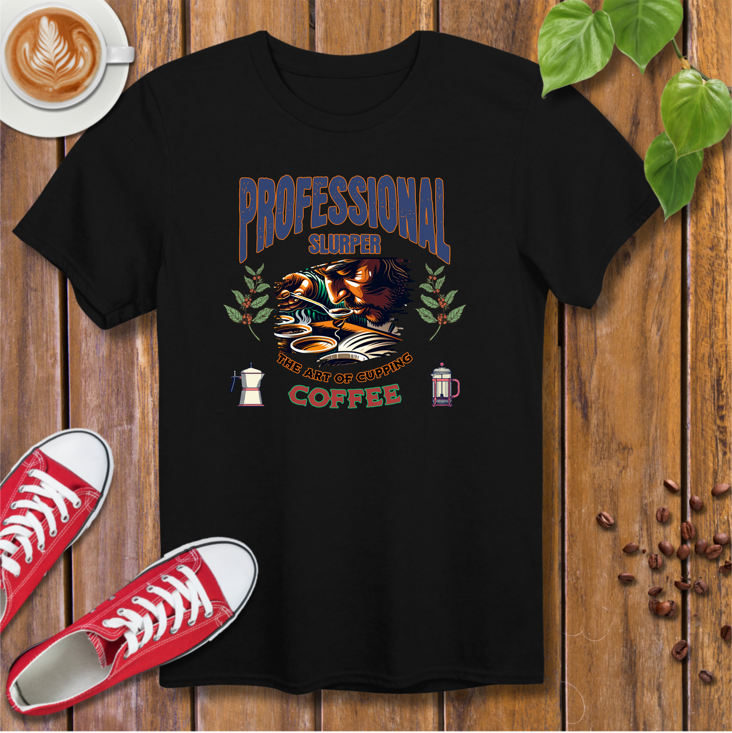 Coffee Cupping Enthusiasts Retro T-Shirt – Distressed Design for Coffee Lovers