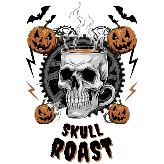 Skull Roast Coffee T-Shirt – Halloween T-Shirt Design By Tomi