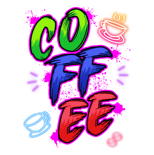 Vintage Neon Coffee T-Shirt Design By Tomi