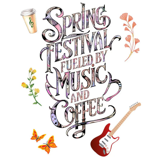Spring Festival Fueled By Music and Coffee T-Shirt Design By Tomi