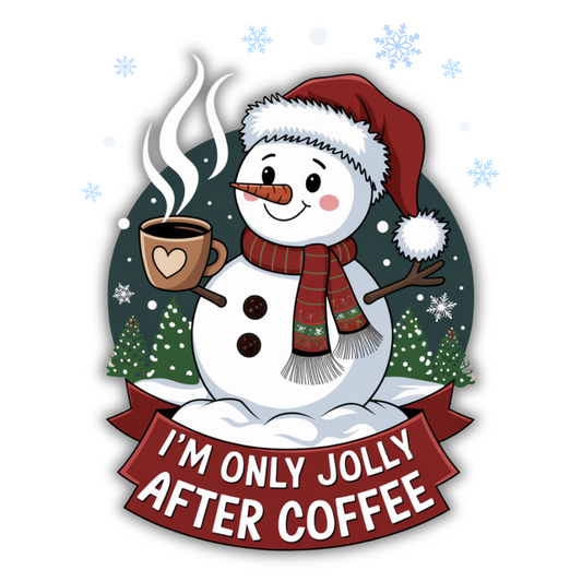 I'm only Jolly after Coffee Christmas T-Shirt Design By Tomi