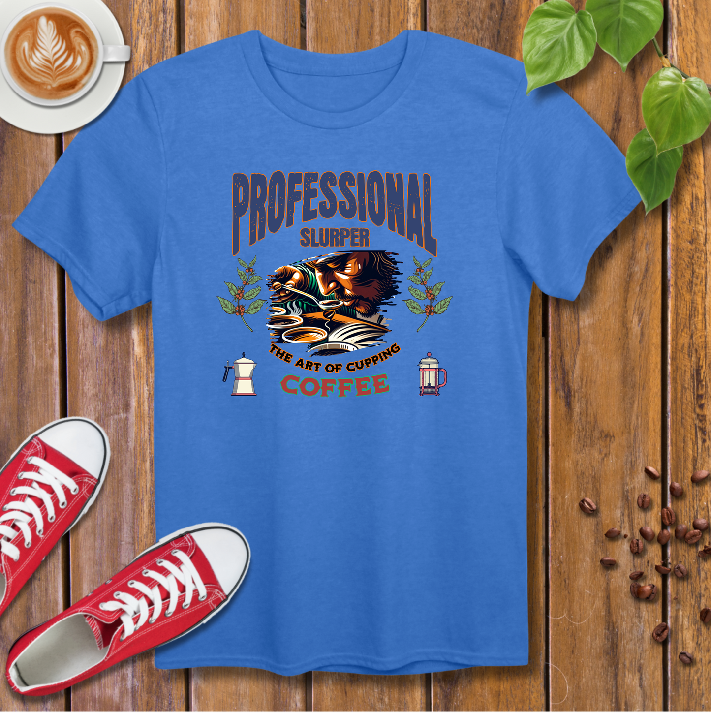 Coffee Cupping Enthusiasts Retro T-Shirt – Distressed Design for Coffee Lovers