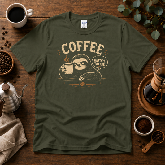 Coffee Before Talkie Graphic T-Shirt Design By Tomi