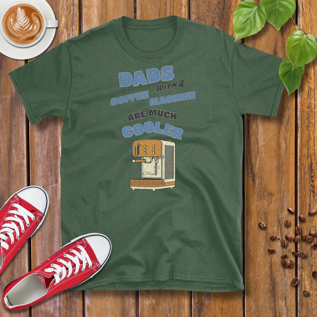Dads With A Coffee Machine Are Much Cooler T-Shirt - Design By Tomi