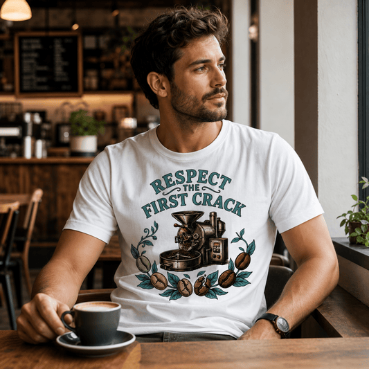 Respect the First Crack Roasting Coffee T-shirt - Design By Tomi