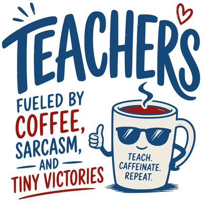 Teachers Fueled by Coffee Sarcasm and Tiny Victories T-Shirt