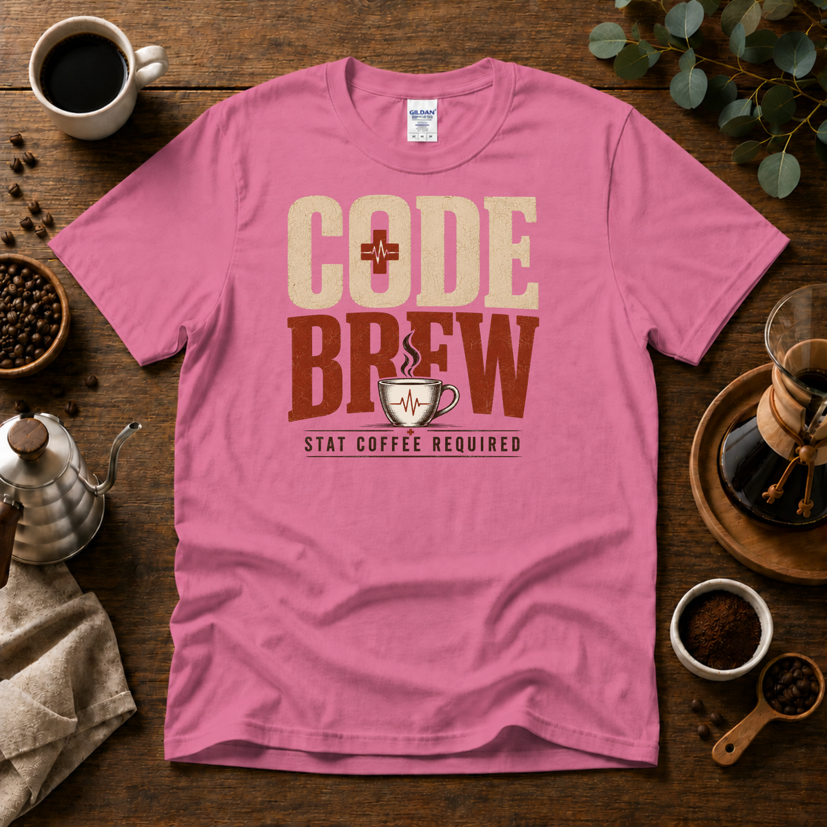 Code Brew - Stat Coffee Required T-Shirt Design By Tomi