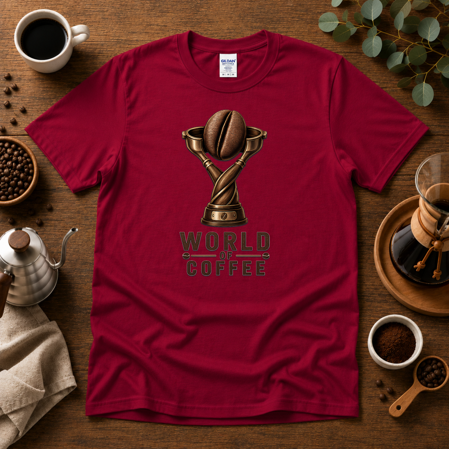 World of Coffee Trophy Graphic T-Shirt