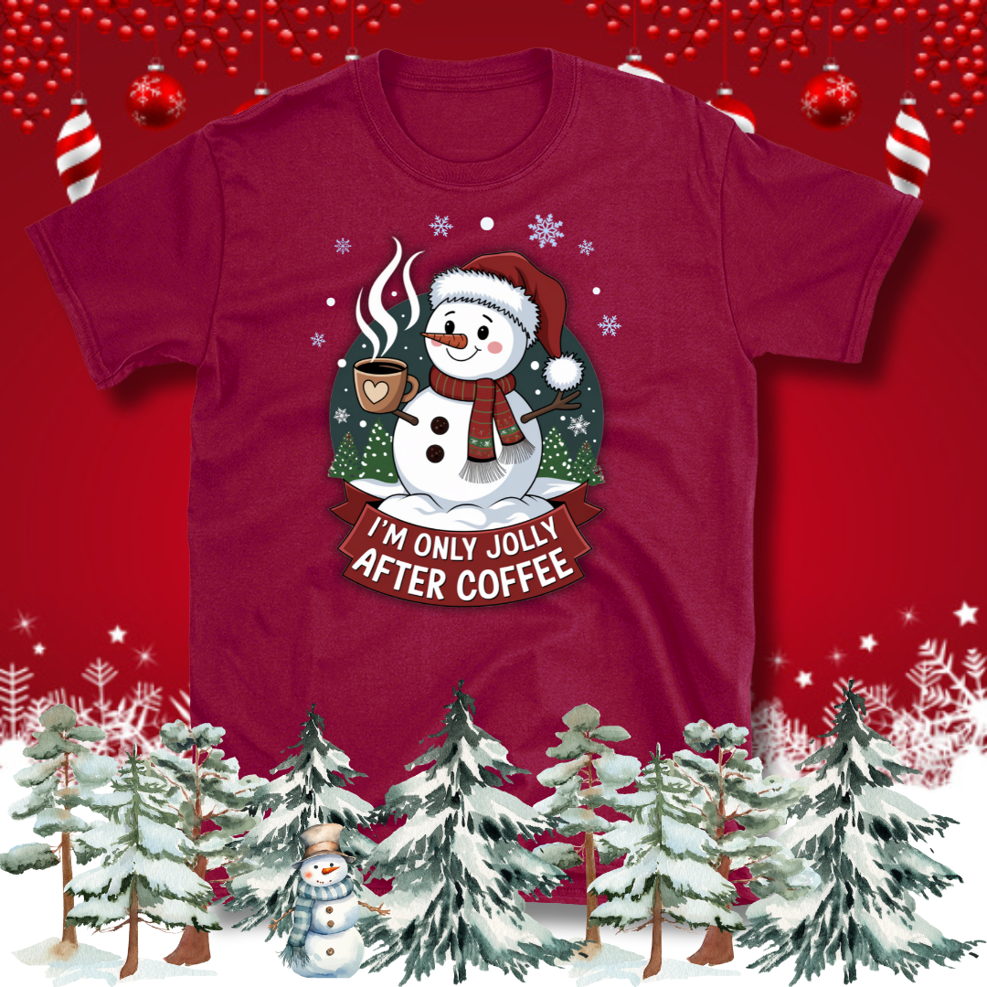 I'm only Jolly after Coffee Christmas T-Shirt Design By Tomi