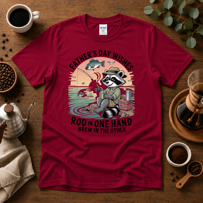 Father's Day Wishes T-Shirt – Coffee and Fishing Theme
