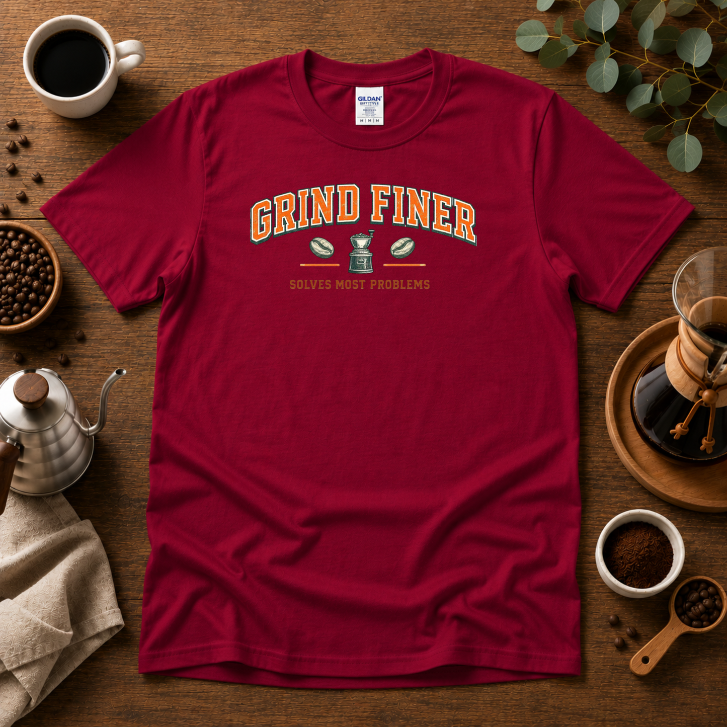 Grind Finer Coffee T-Shirt