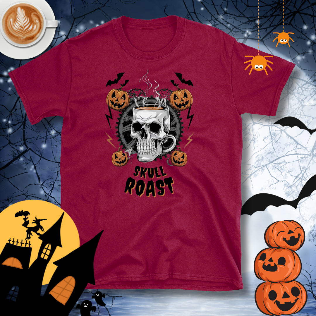 Skull Roast Coffee T-Shirt – Halloween T-Shirt Design By Tomi