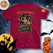 Happy Halloween, Witch's Brew Cafe Coffee T-Shirt Design By Tomi