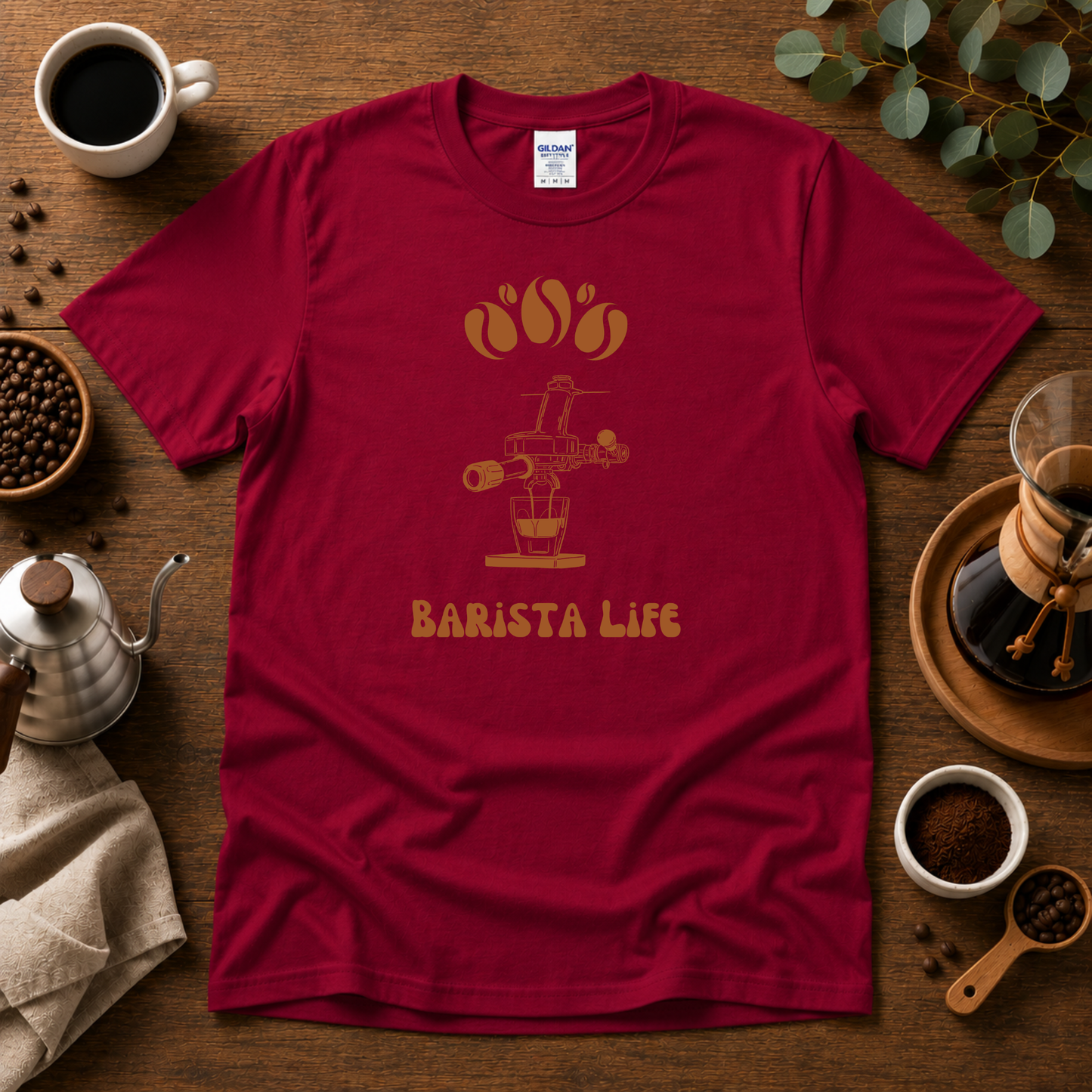 Barista Life T-Shirt – Retro E61 Group Handle