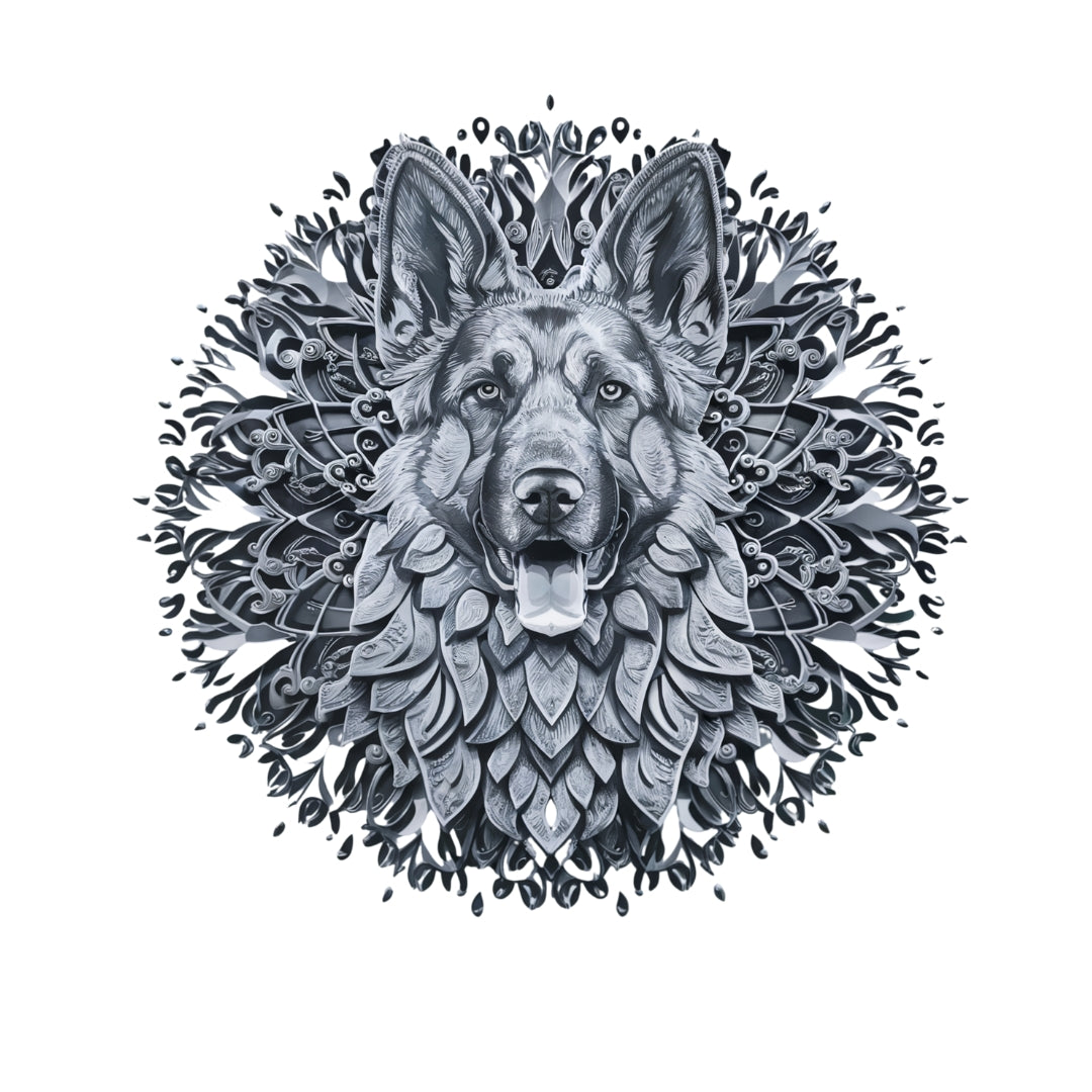 German Shepherd Dog Mandala T-Shirt