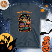 Happy Halloween, Witch's Brew Cafe Coffee T-Shirt Design By Tomi