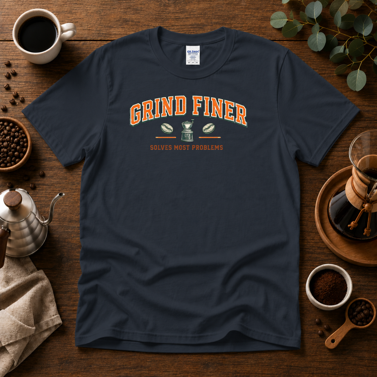 Grind Finer Coffee T-Shirt