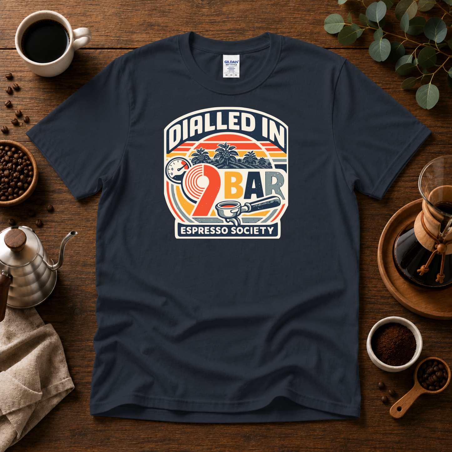 Dialled In 9 Bar - Espresso Society Coffee T-Shirt