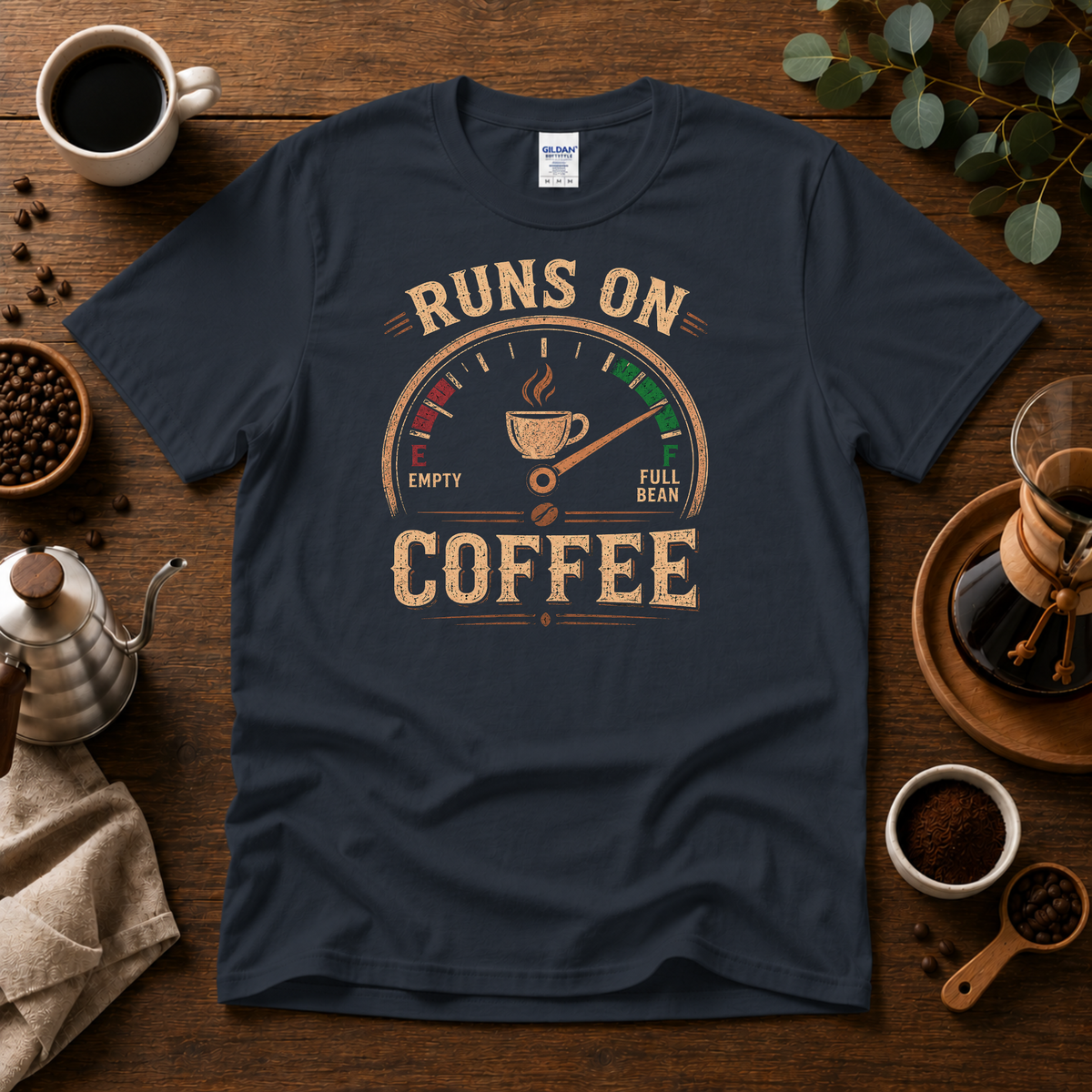 Runs On Coffee T-Shirt Design By Tomi