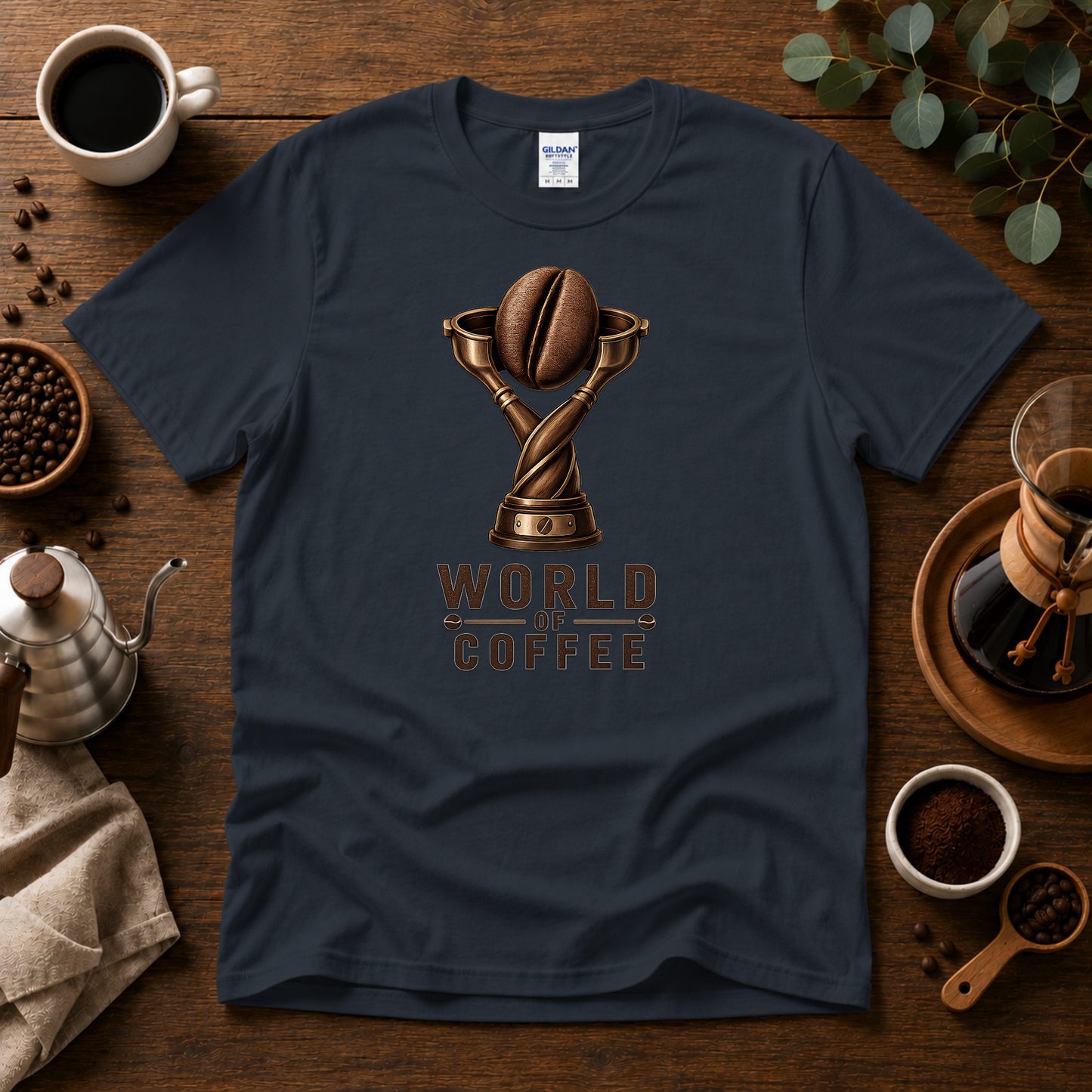 World of Coffee Trophy Graphic T-Shirt