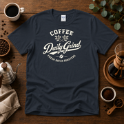 Coffee Daily Grind Fresh Batch Roasters Premium Cotton T-Shirt Design By Tomi