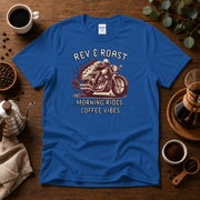 Rev & Roast Motorcycle and Coffee T-Shirt Design By Tomi