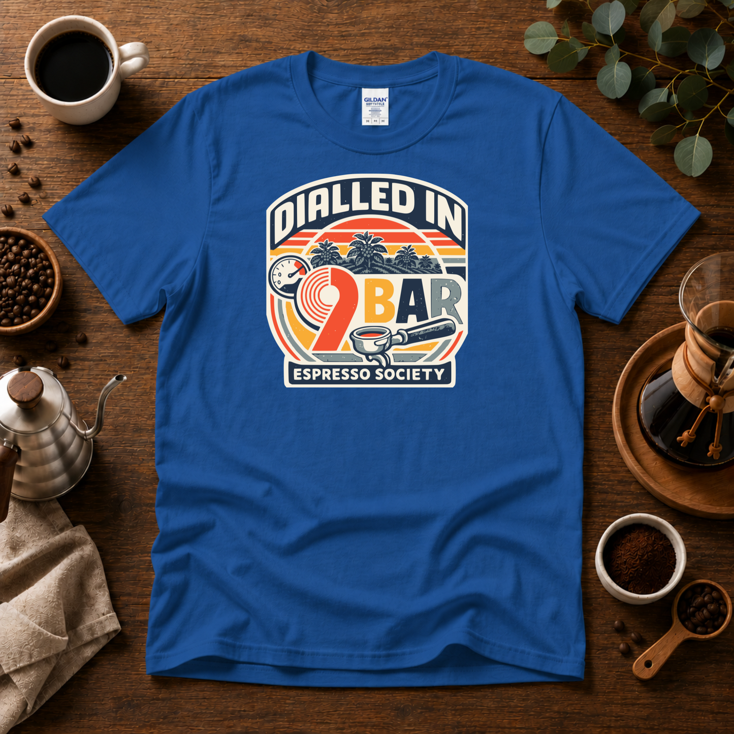 Dialled In 9 Bar - Espresso Society Coffee T-Shirt