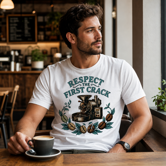 Respect the First Crack Roasting Coffee T-shirt Design By Tomi