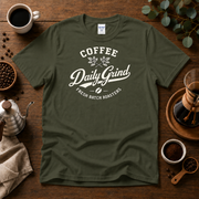 Coffee Daily Grind Fresh Batch Roasters Premium Cotton T-Shirt Design By Tomi