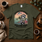 Father's Day Wishes T-Shirt – Coffee and Fishing Theme Design By Tomi