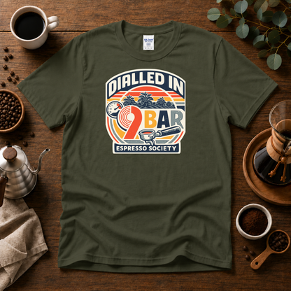 Dialled In 9 Bar - Espresso Society Coffee T-Shirt