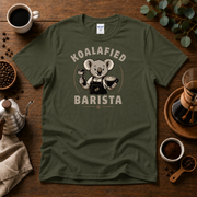 Koalafied Barista Coffee T-Shirt Design By Tomi