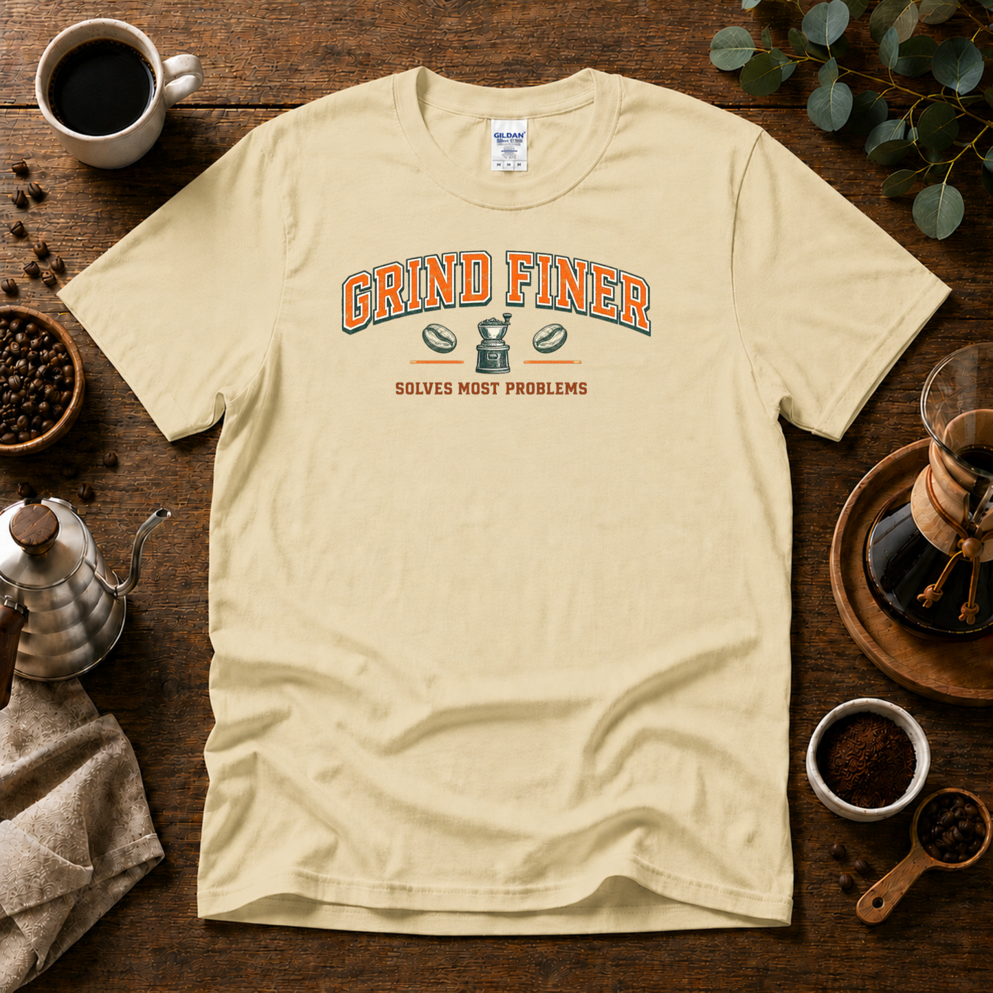 Grind Finer Coffee T-Shirt