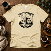 Stovetop Society Coffee T-Shirt Design By Tomi