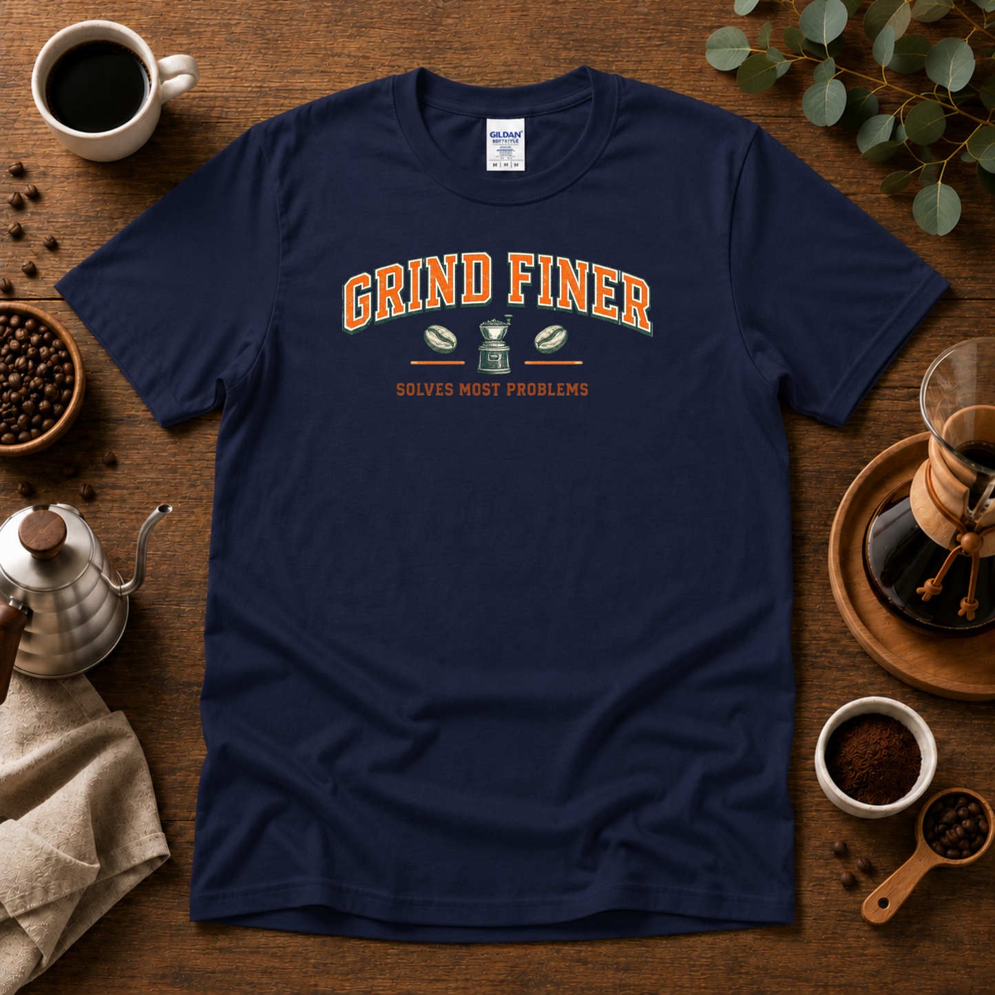 Grind Finer Coffee T-Shirt