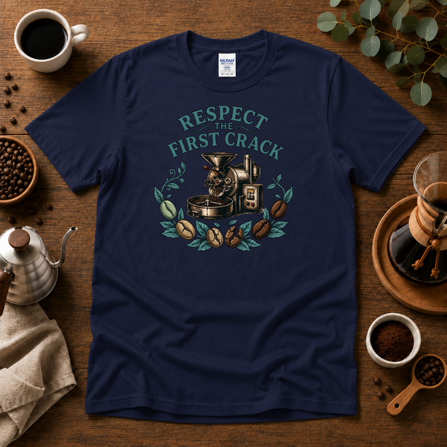 Respect the First Crack Roasting Coffee T-shirt Design By Tomi