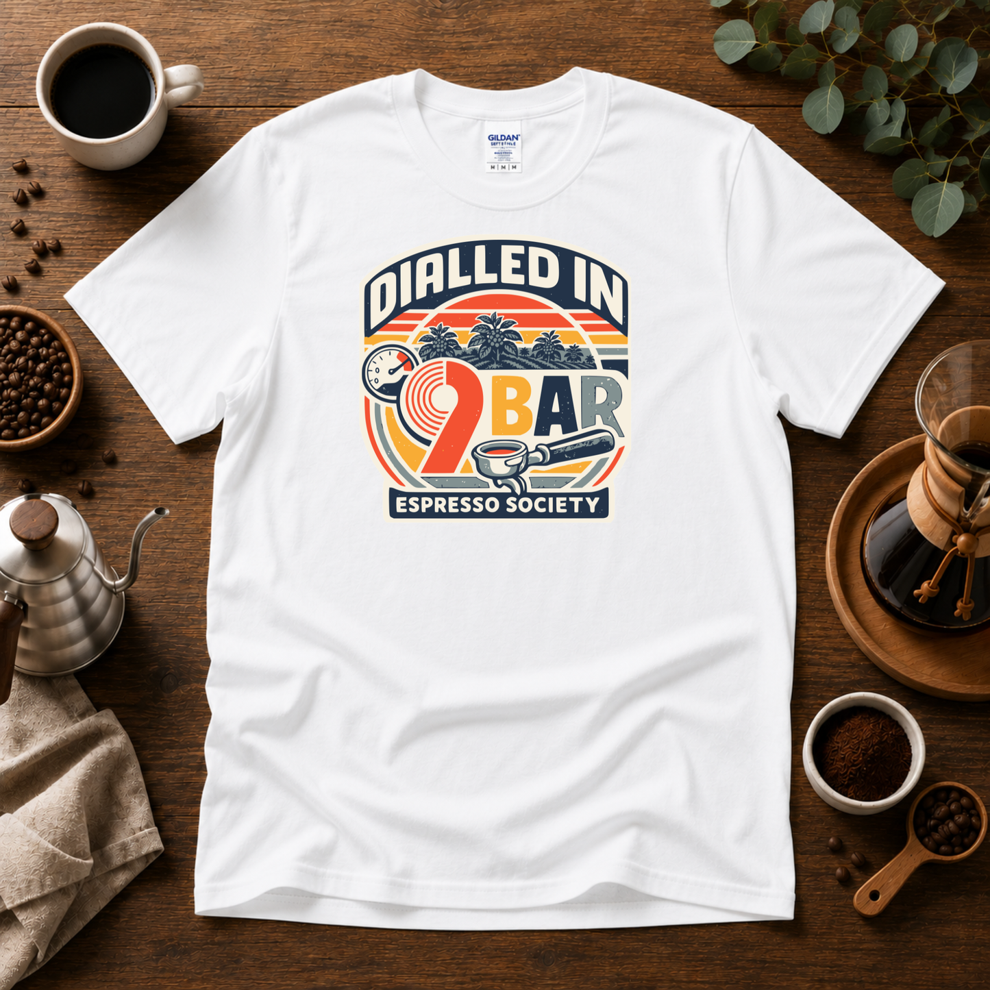 Dialled In 9 Bar - Espresso Society Coffee T-Shirt