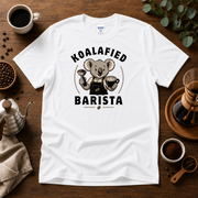 Koalafied Barista Coffee T-Shirt Design By Tomi