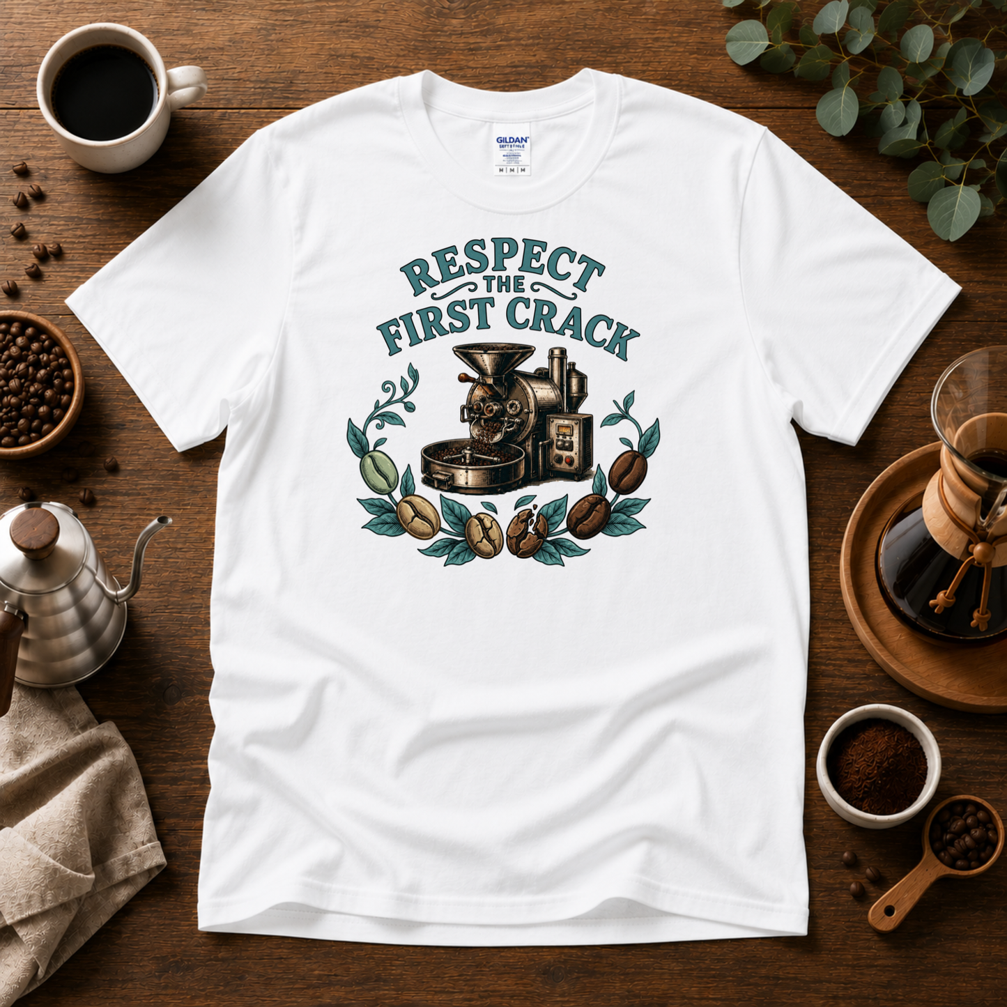 Respect the First Crack Roasting Coffee T-shirt Design By Tomi