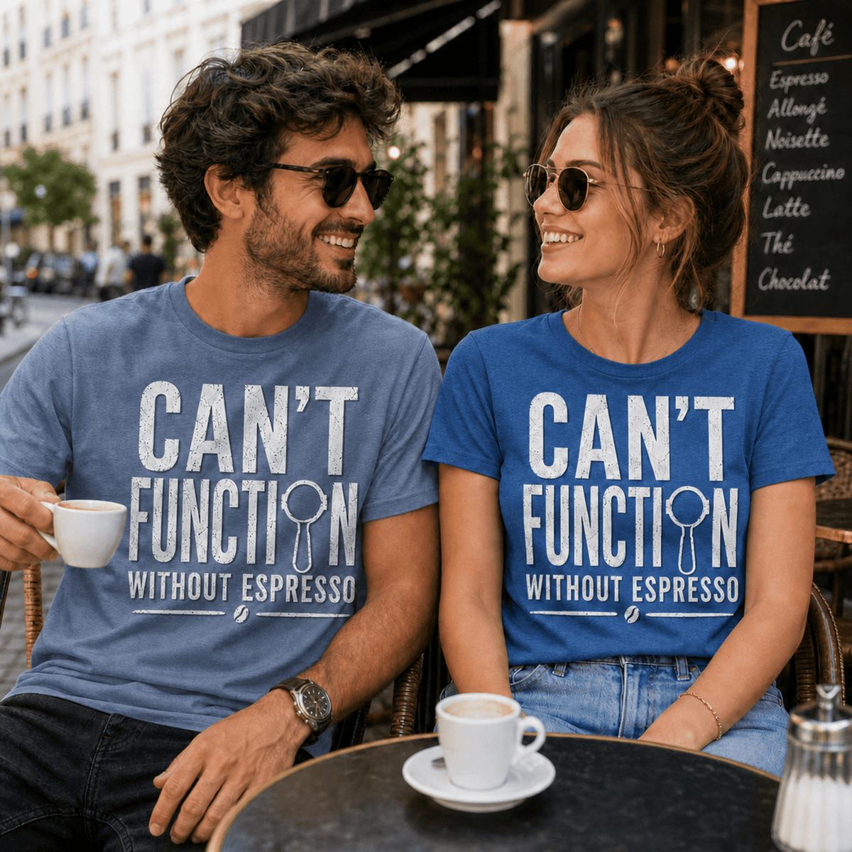 Can't Function Without Espresso Graphic T-Shirt - Design By Tomi
