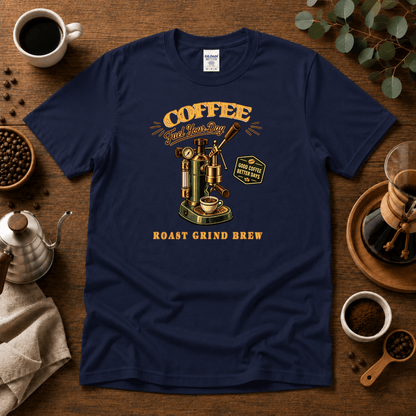 Coffee Machine - Fuel Your Day T-Shirt - Design By Tomi