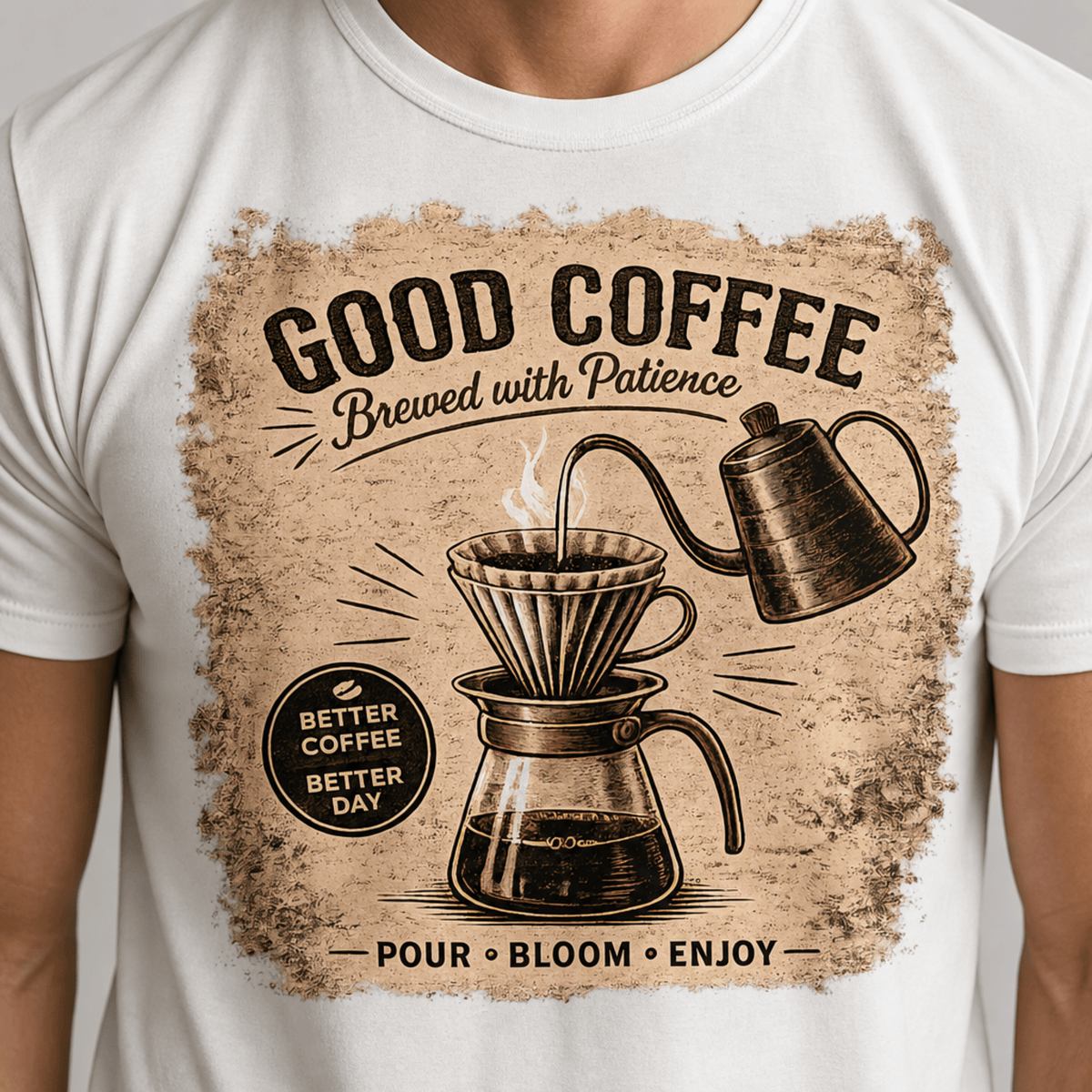 Good Coffee Pour Over Graphic T-Shirt - Design By Tomi