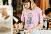 Happy Brewster Coffee Style T-Shirt - Colorful Coffee Design with 'Happy Brewster' - Design By Tomi