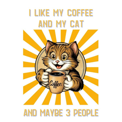I like my Coffee and my Cat T-shirt - Design By Tomi