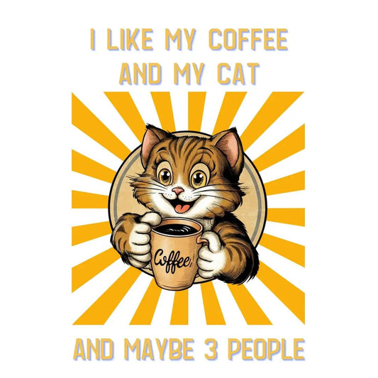 I like my Coffee and my Cat T-shirt - Design By Tomi