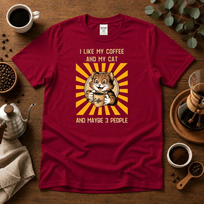 I like my Coffee and my Cat T-shirt - Design By Tomi