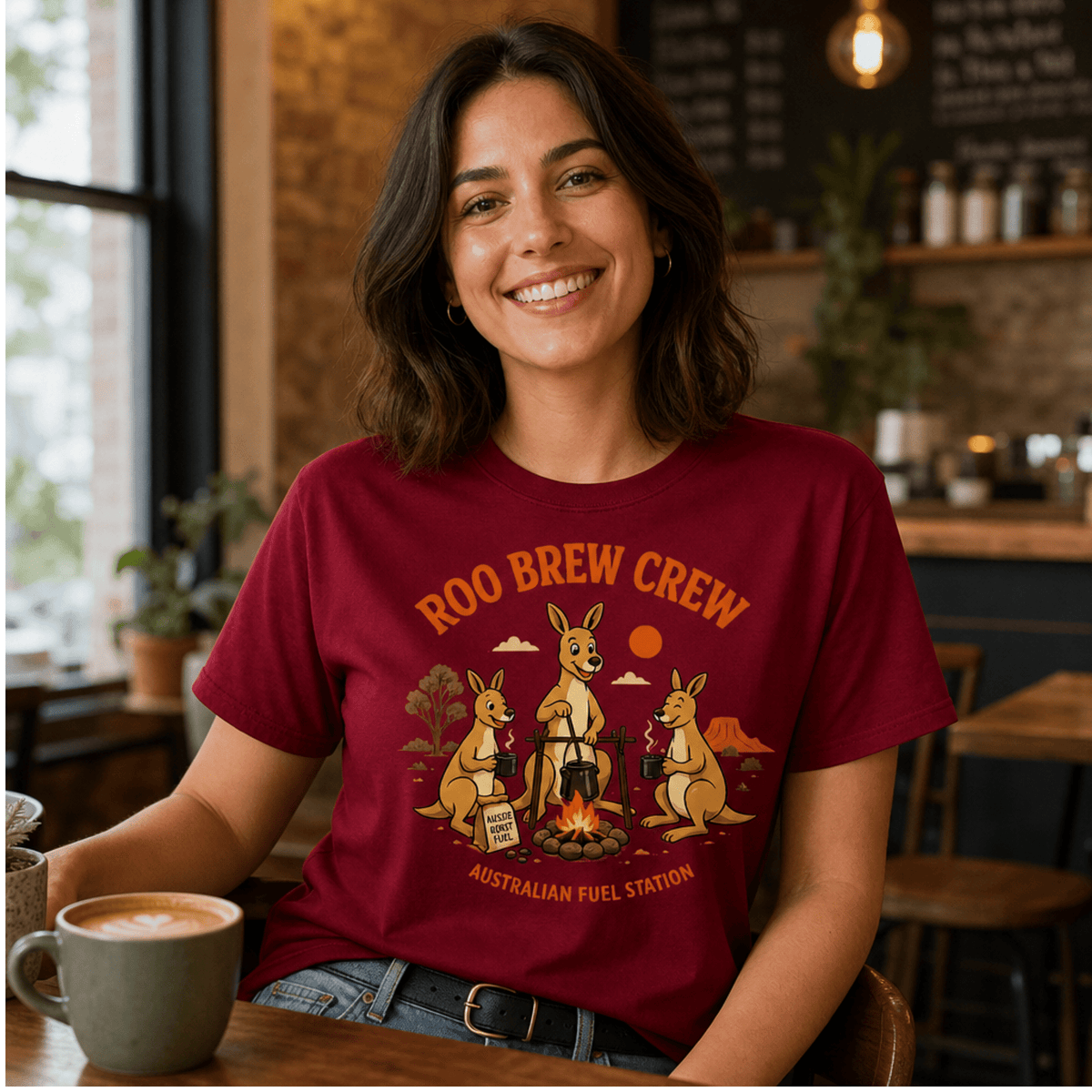 Roo Brew Crew - Australian Fuel Station T-Shirt - Design By Tomi