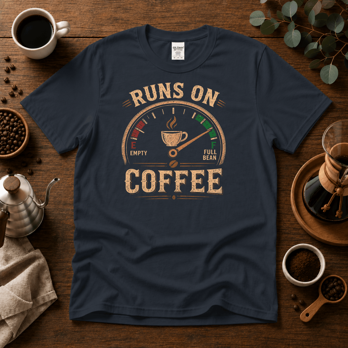 Runs On Coffee T-Shirt - Design By Tomi